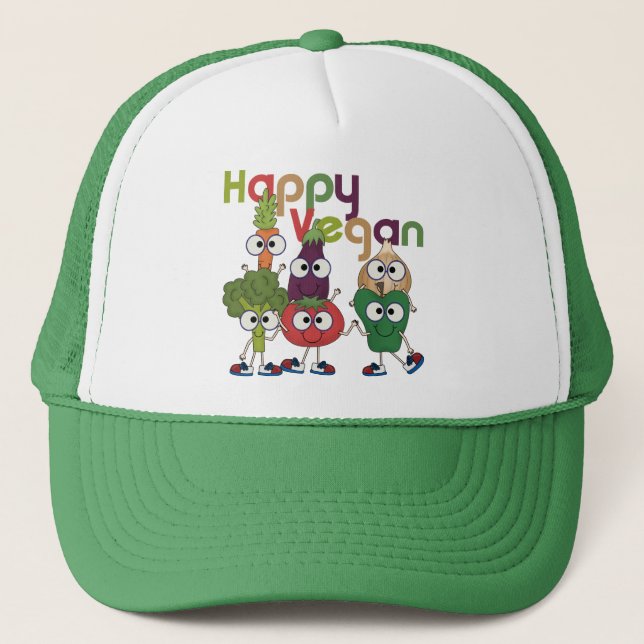 Happy Vegan Trucker Hat (Front)