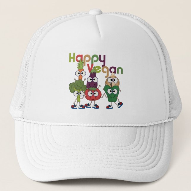 Happy Vegan Trucker Hat (Front)