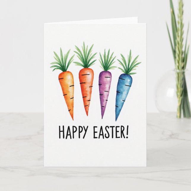 Happy Vegetable Easter Card (Front)