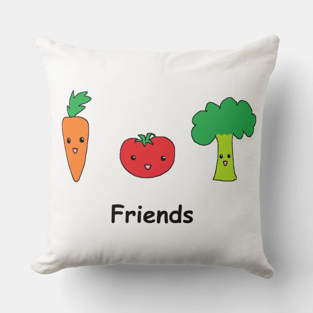 Happy Vegetable Friends Cushion (Front)