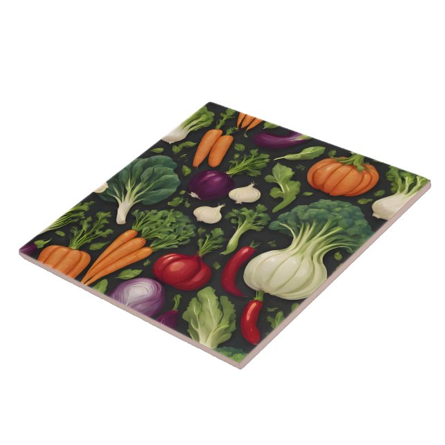 Happy Vegetables Healthy Food Popular Collection Tile (Side)