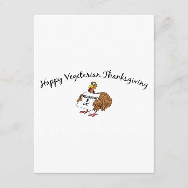 Happy Vegetarian Thanksgiving Holiday Postcard (Front)