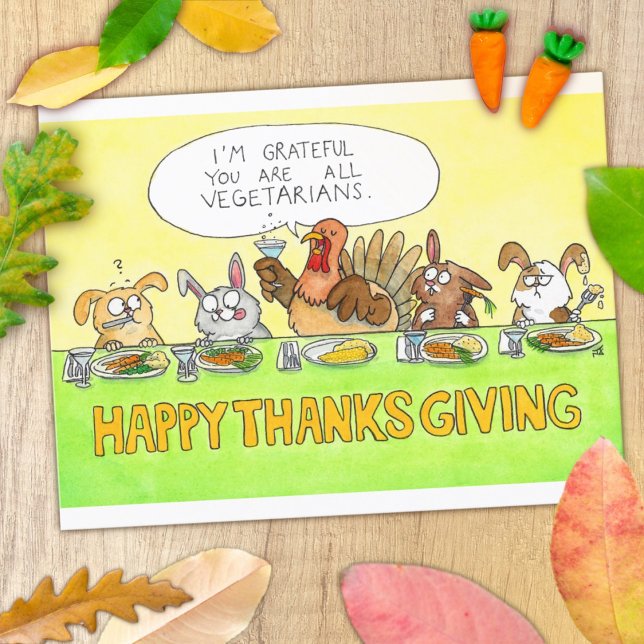 Happy Vegetarian Thanksgiving Postcard (Creator Uploaded)