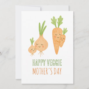 „Happy Veggie Mother’s Day“- Mama- Gemüse mit Kind Holiday Card