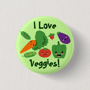 Happy Veggies Button