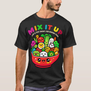 Happy Veggies Salad Bowl Cute Kawaii Vegetarian T-Shirt