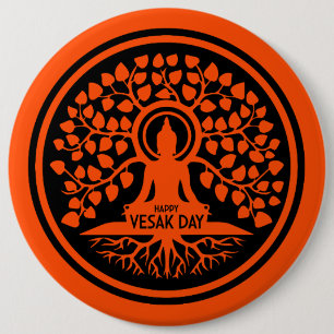 Happy Vesak Day 6 Cm Round Badge