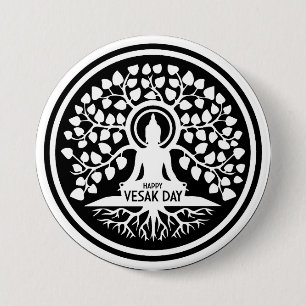 Happy Vesak Day 7.5 Cm Round Badge