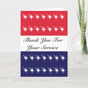Happy Veteran Day Red White And Blue Thank You Car Card