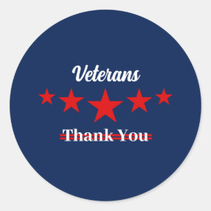 Happy Veterans Day Classic Round Sticker