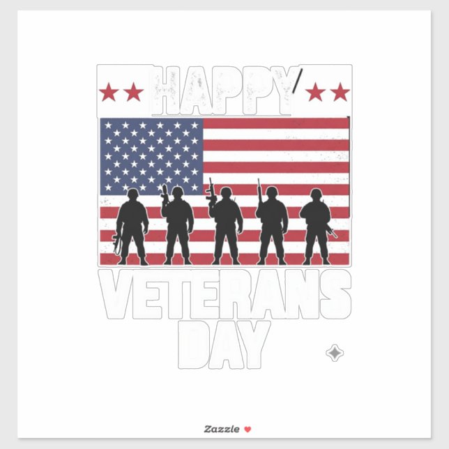 Happy Veterans Day Flag Silhouette Vector Design_1 (Sheet)