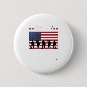 Happy Veterans Day Flag Silhouette Vector Design_1 6 Cm Round Badge
