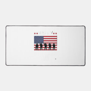 Happy Veterans Day Flag Silhouette Vector Design_1 Desk Mat