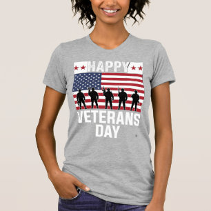 Happy Veterans Day Flag Silhouette Vector Design_1 T-Shirt