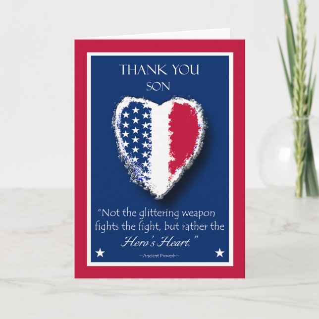 Happy Veterans Day for a Son, The Hero's Heart Card (Front)