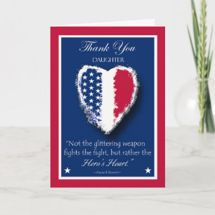 Happy Veterans Day for Daughter, The Hero's Heart Card