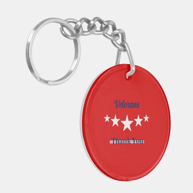 Happy Veterans Day  Key Ring (Front Left)