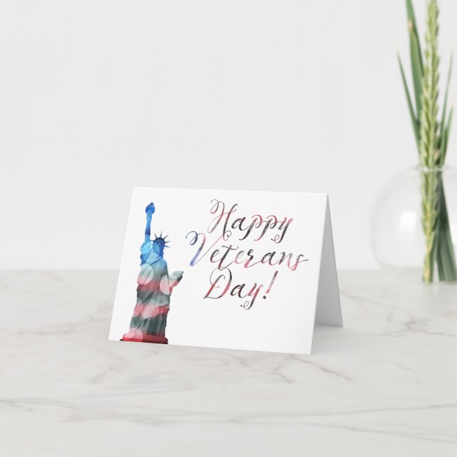 Happy Veterans Day (liberty bokeh) Card (Front)