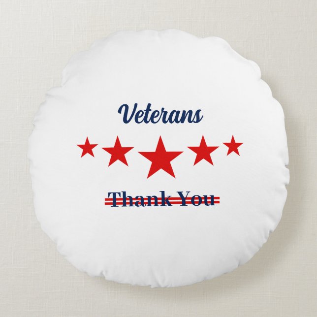 Happy Veterans Day  Round Cushion (Front)