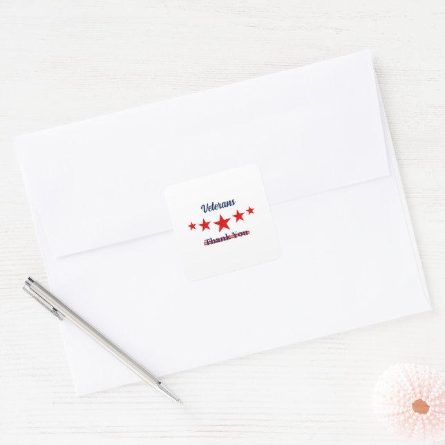 Happy Veterans Day  Square Sticker (Envelope)
