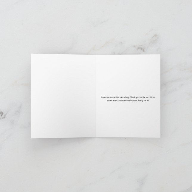 Happy Veterans Day Thank You Card (Inside)