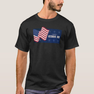 Happy Veterans Day US Veterans with US Flag T-Shirt
