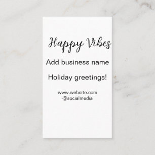Happy vibes Christmas holiday greetings business y Card