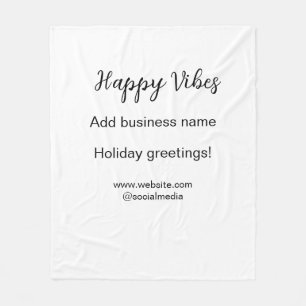 Happy vibes Christmas holiday greetings business y Fleece Blanket