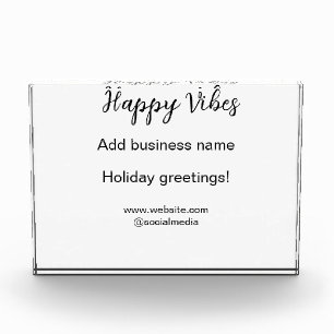 Happy vibes Christmas holiday greetings business y Photo Block