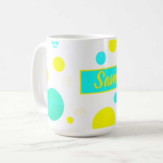 Happy Vibes Sam Add Your Name Coffee Mug Cup (Front Left)