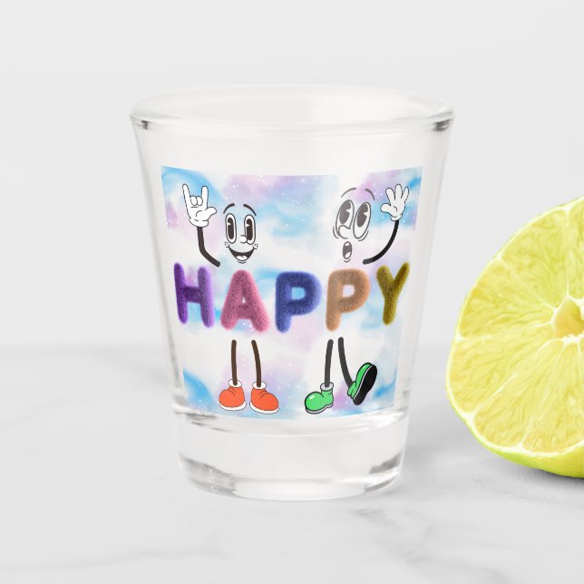Happy Vibes Shot Glass (Front)