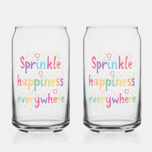 Happy Vibes Sprinkle Happiness Confetti Art Can Glass