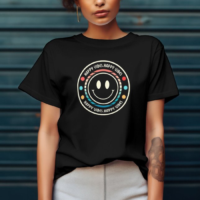 Happy Vibes T-Shirt – Radiate Joy  (Creator Uploaded)