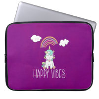 Happy Vibes Typography Cute Smiling Unicorn