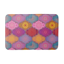 Happy Vibrant Tribal Bohemian Bath Mat