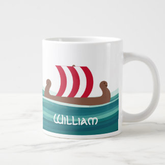 Happy Viking Ship Large Coffee Mug