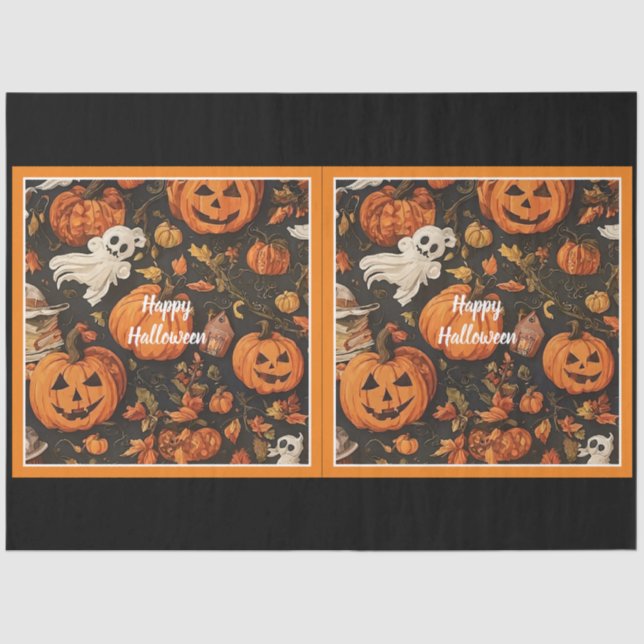 Happy Vintage Halloween Collection Tissue Paper (Front)