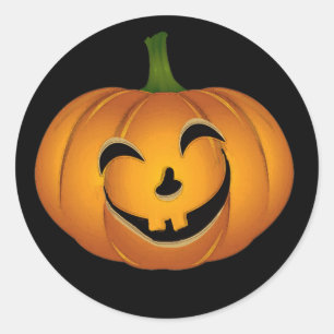 Happy Vintage Jack 'o Lantern - Halloween Pumpkin Classic Round Sticker