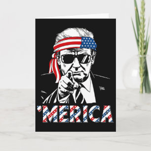 Happy Vintage Trump 4th Of July Patriotic merica A Card