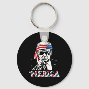 Happy Vintage Trump 4th Of July Patriotic merica A Key Ring