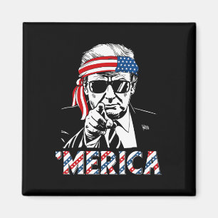 Happy Vintage Trump 4th Of July Patriotic merica A Magnet