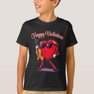 Happy Violintines Violin Heart Valentine Music Lov T-Shirt