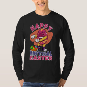 Happy Virtual Easter Floss Easter Eggs Boy Kid Tod T-Shirt