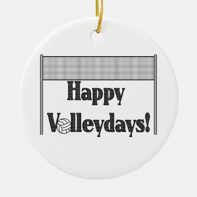 Happy Volleydays Ceramic Tree Decoration (Front)