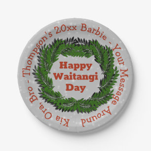 Happy Waitangi Day Kia Oro Bro Small 7" Paper Plate