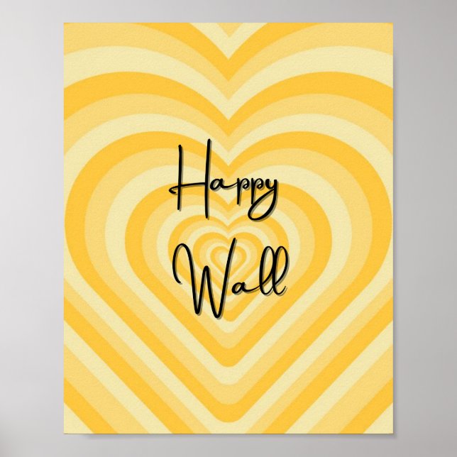 HAPPY WALL yellow wall art poster (Front)