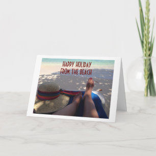 HAPPY WARM HOLIDAY GREETINGS "FROM THE BEACH" CARD