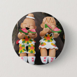 Happy Watermelon Friends 6 Cm Round Badge