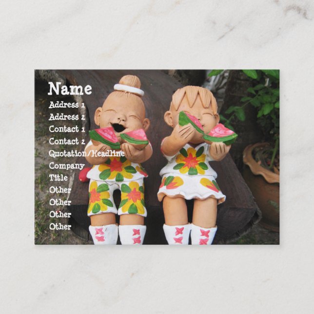 Happy Watermelon Friends Business Card (Front)