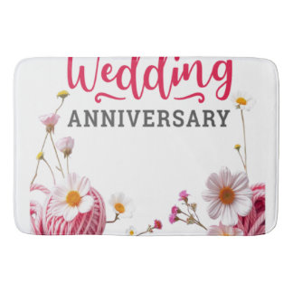 Happy wedding anniversary  bath mat